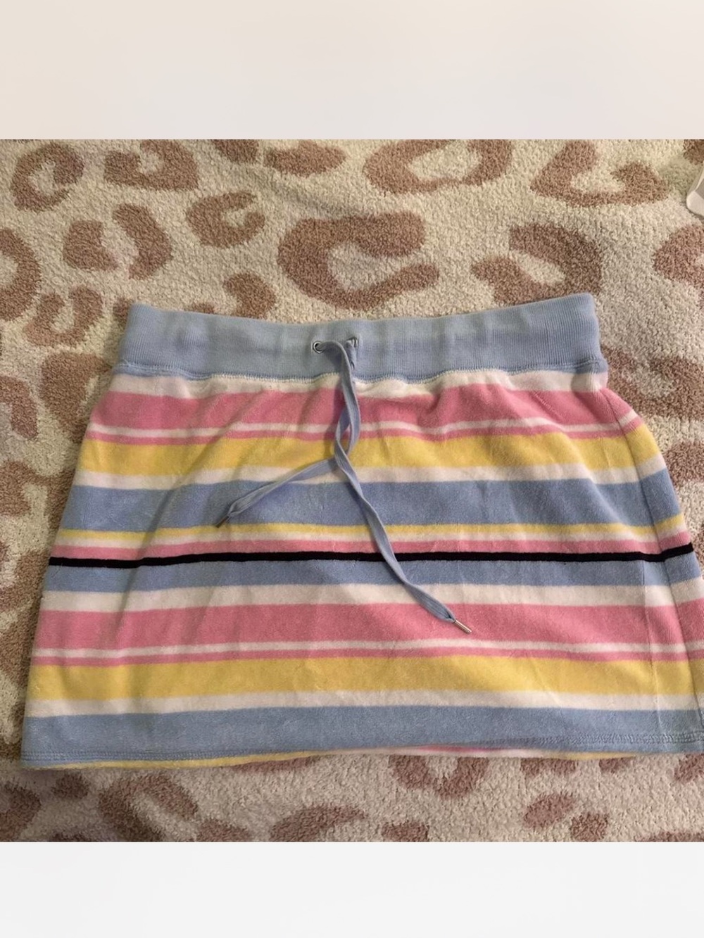 Vintage Lord & Taylor Pastel Striped Knit Mini Skirt - Pink, Blue, Yellow